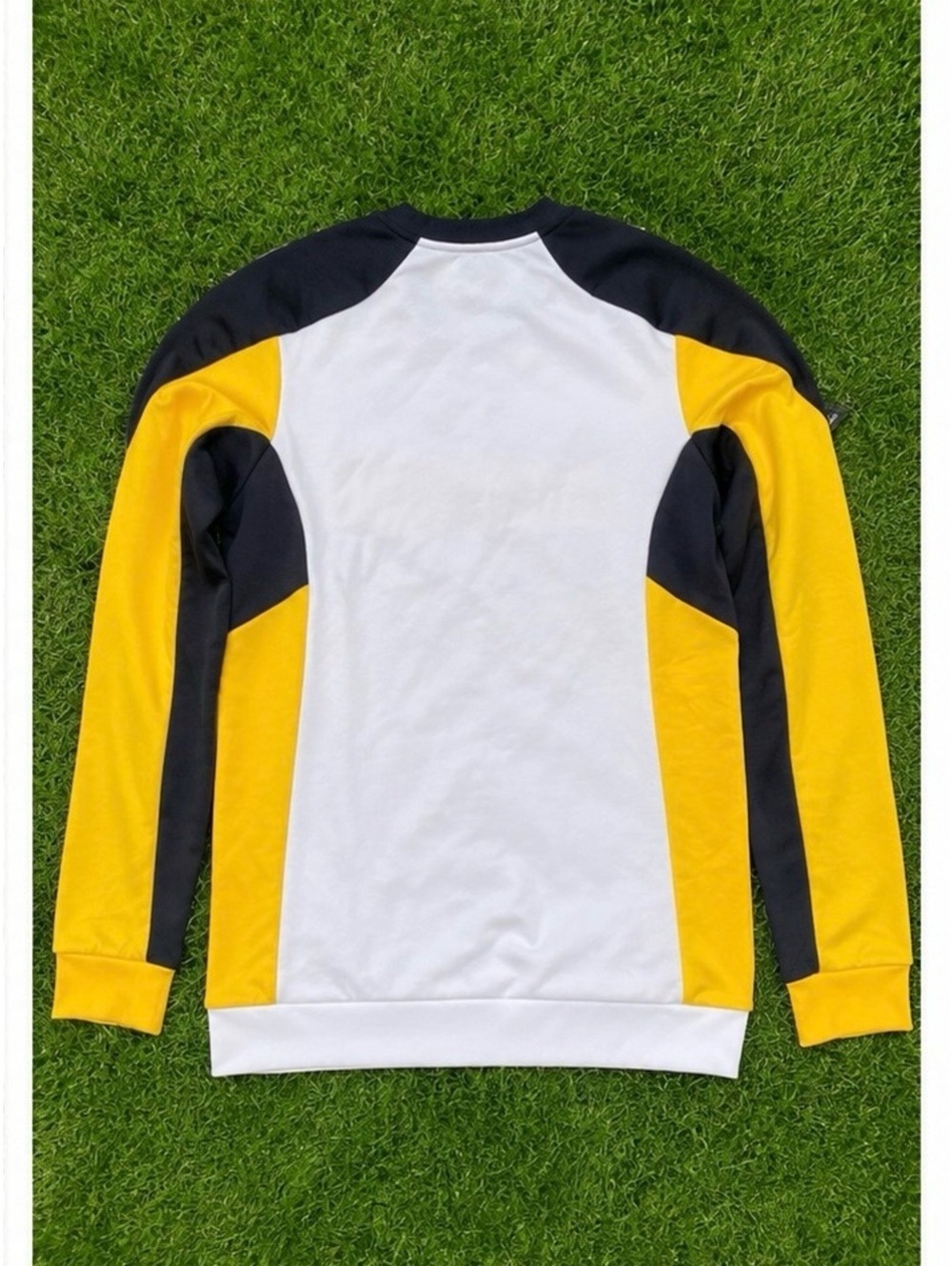 adidas White, Yellow & Black Michigan Wolverines Long Sleeve Crew - Picture 2 of 2